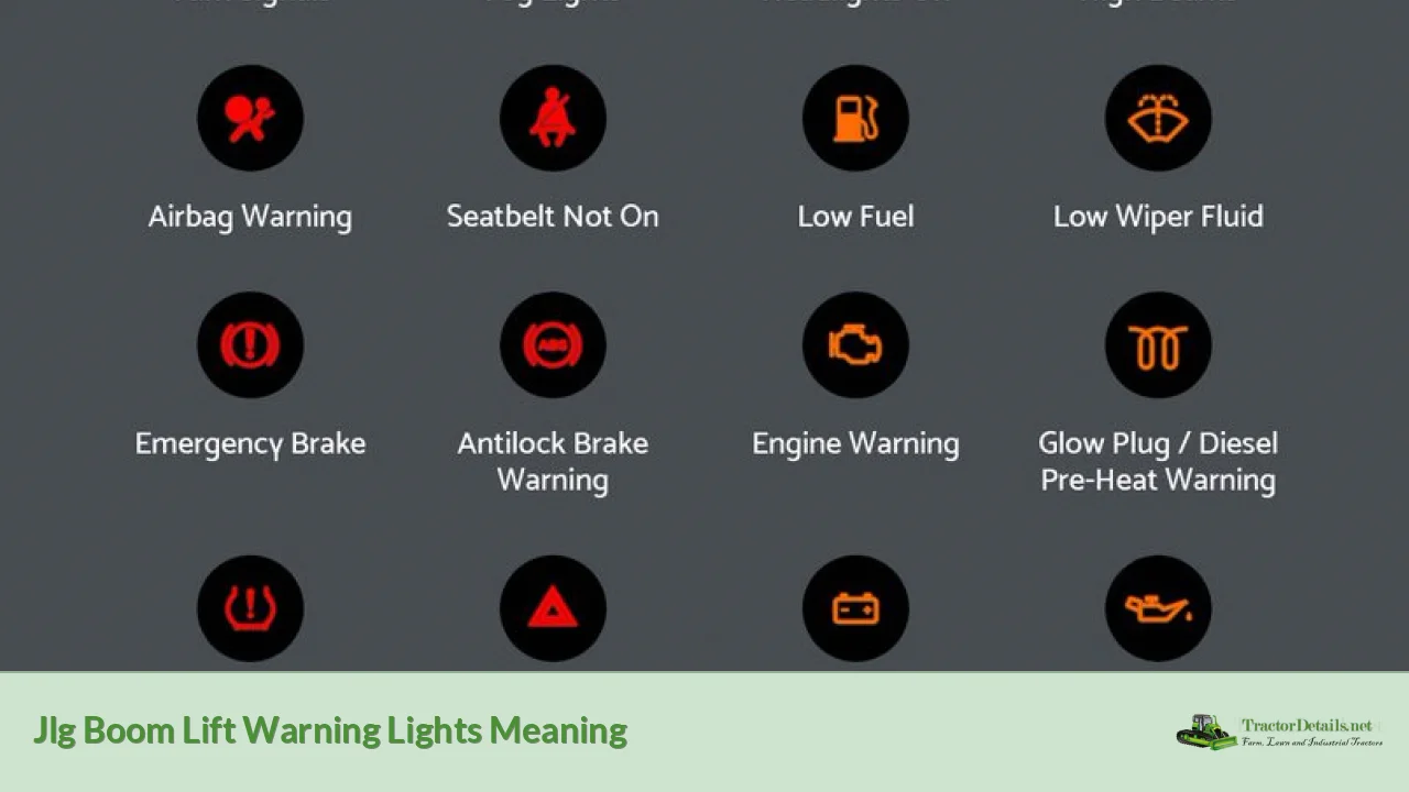 jlg boom lift warning lights meaning