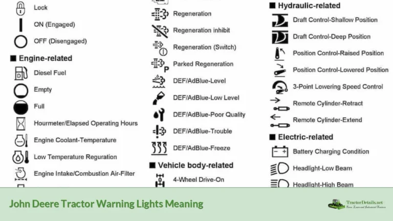 john deere tractor warning lights meaning