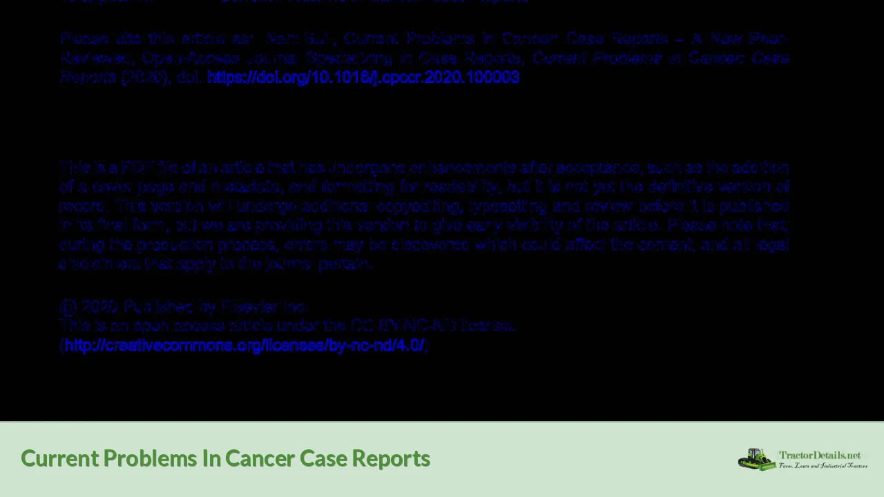 current problems in cancer case reports