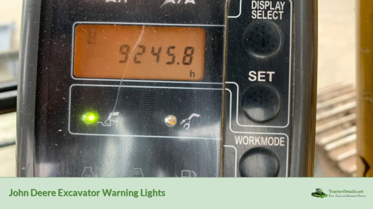 john deere excavator warning lights